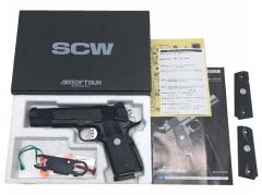 [WA] SCW S&W SW1911 キャロム　ガンブラックスチール塗装 グリップカスタム ガスブローバック (中古)