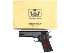 [WA] コルト ガバメント M1911 ブラックアーミー マグナブローバック ガスガン リアルウッドグリップカスタム (中古)