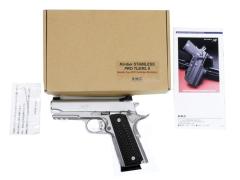 [BWC] Kimber STAINLESS PRO TLE/RL II ステンレスシルバーコーティング ダブルキャップ45ACPカート 発火モデルガン 実銃用G10グリップ (未発火～新品)