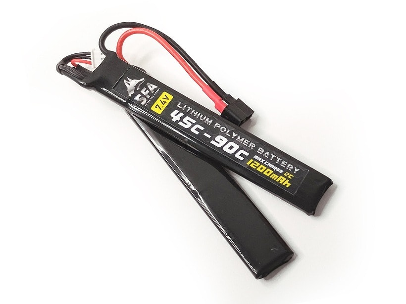 [SFA] LiPoバッテリー 7.4V 1200mAh 45C-90C セパレートタイプ Tコネクタ SA-B018T (新品)