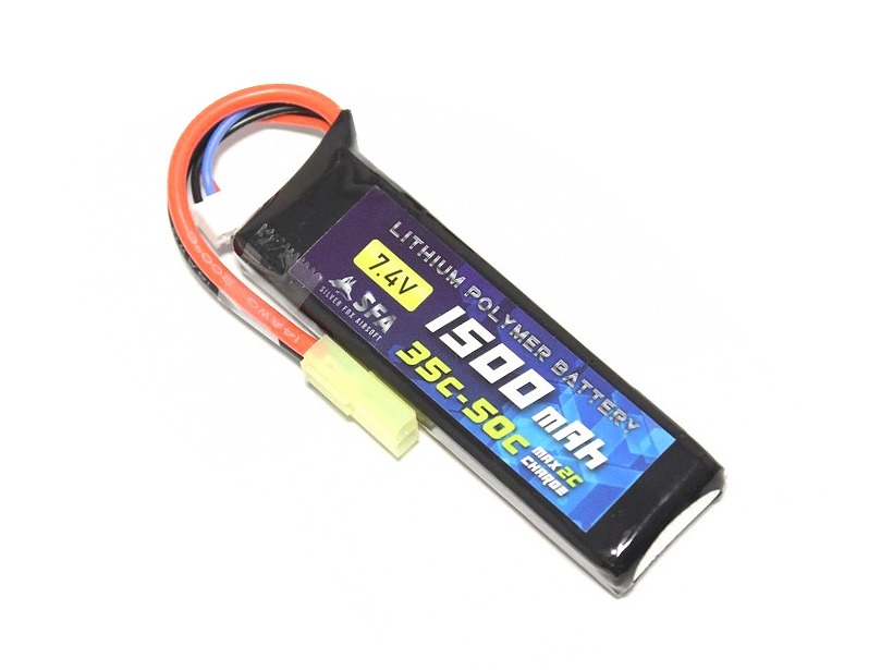 [SFA] LiPoバッテリー 7.4V 1500mAh 35C-50C ミニタイプ コネクタ各種 SA-B012 (新品取寄)