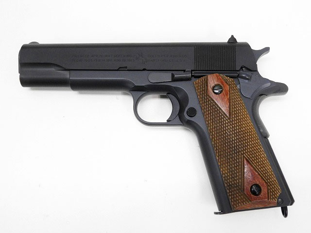 WA] M1911A1 コルトガバメント へレッツ実物ダイヤチェッカーウッド