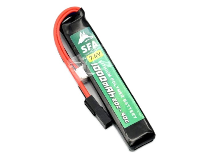 [SFA] LiPoバッテリー 7.4V 1000mAh 20C-40C Greenライン スティック （ショートスリム） ミニコネクタ SA-B036M (新品)