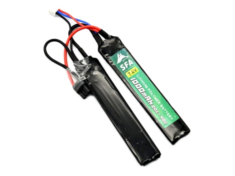 [SFA] LiPoバッテリー 7.4V 1000mAh 20C-40C Greenライン ショートセパレート ミニコネクタ SA-B037M (新品)