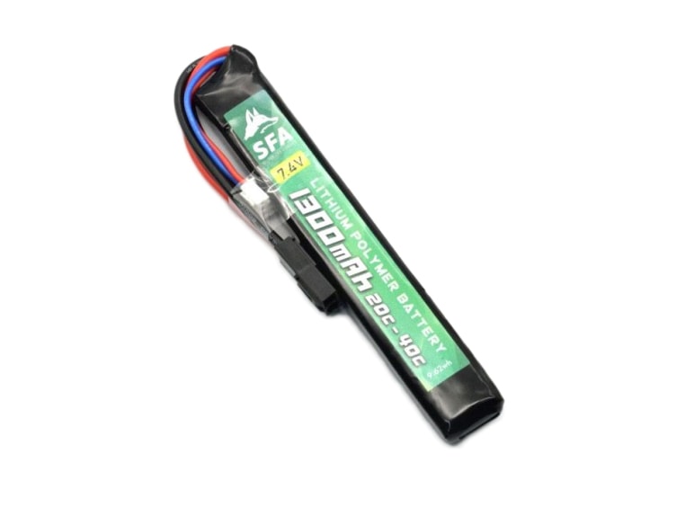 [SFA] LiPoバッテリー 7.4V 1300mAh 20C-40C Greenライン スティック （スリム） ミニコネクタ SA-B038M (新品)