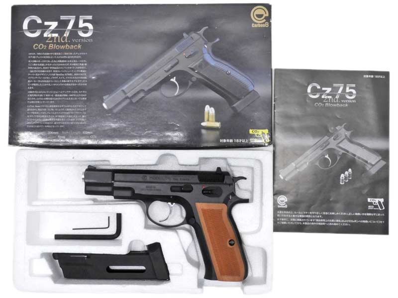 [Carbon8] Cz75 2nd.バージョン BK_ABS CO2 ブローバック 木製グリップカスタム (中古)