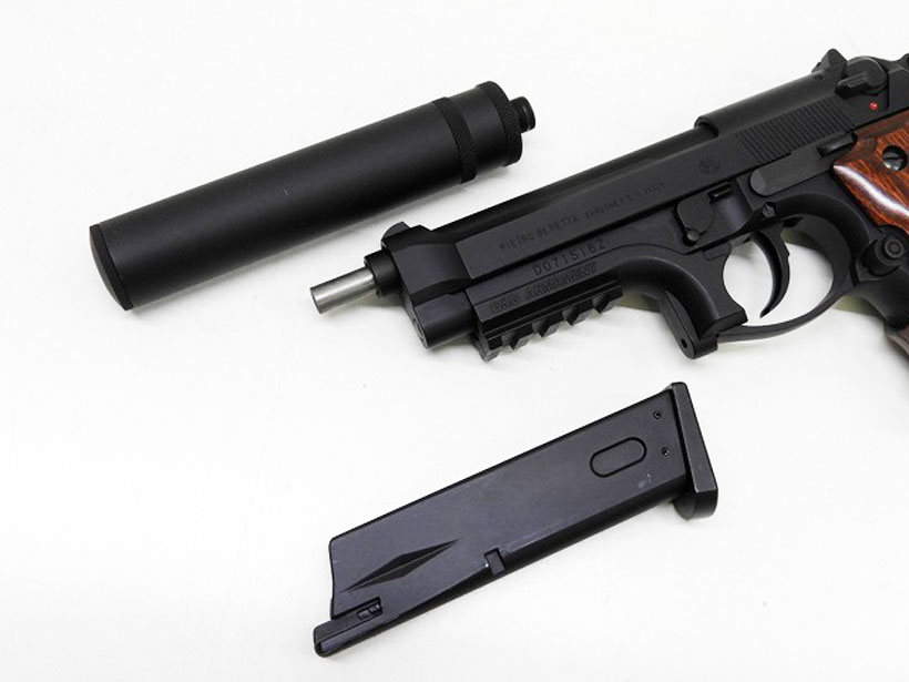 WA] ベレッタ M92FS サイレンサー/木製グリップ/アンダーマウント