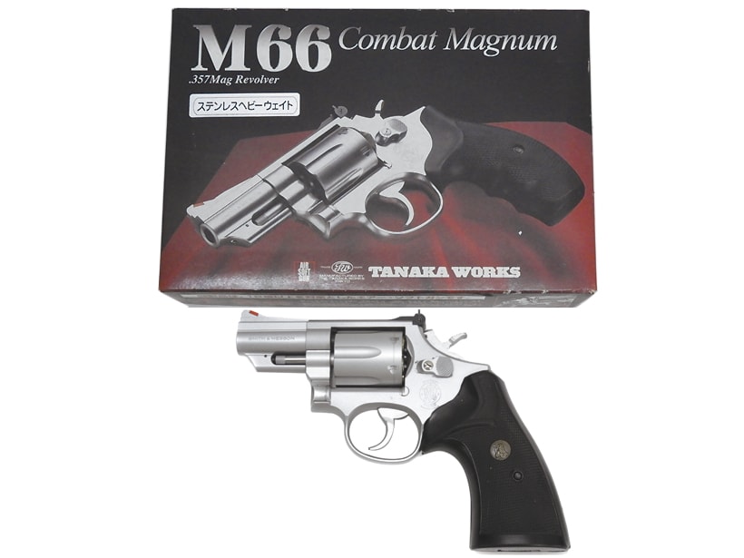 [タナカ] S&W M66 コンバットマグナム 2.5イン グリップカスタム ガス注入用チューブ欠品 (中古)