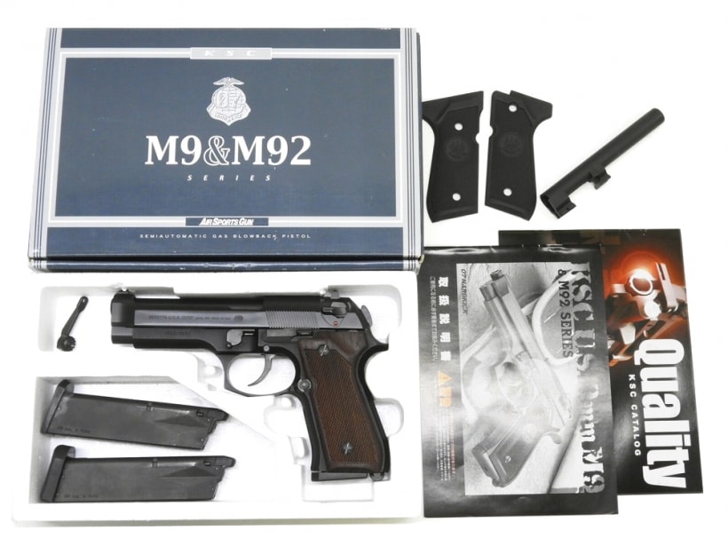 [KSC] ベレッタ U.S.9mm M9 07 Wアクションハンマー/木製グリップ スペアMG付 (中古)