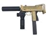 [KSC] M11A1 ABS システム7(07HK) ガスブローバック　ゴールド塗装/サプレッサー/フォアグリップカスタム (中古)