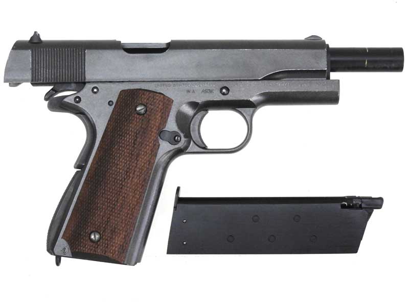 WA] コルト M1911A1 ガバメントモデル ミリタリー刻印 SCW2 木製グリップ/塗装カスタム (中古)｜エアガン.jp