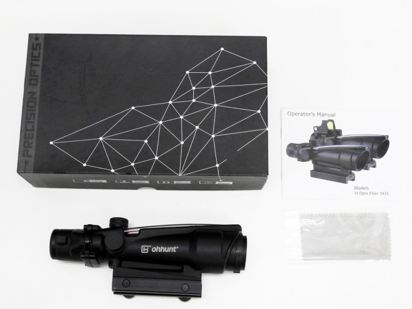 [ohhunt] 5#Optic Fiber 5x35 ACOG TA11タイプ 集光式ファイバースコープ ショート 3倍～ ピカティニー ビルドインマウント 集光式 (中古)