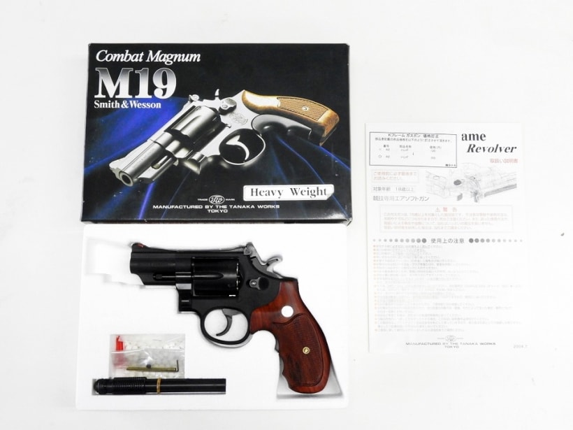 [タナカ] S&W M19 2.5インチ HW 木製グリップカスタム (中古)