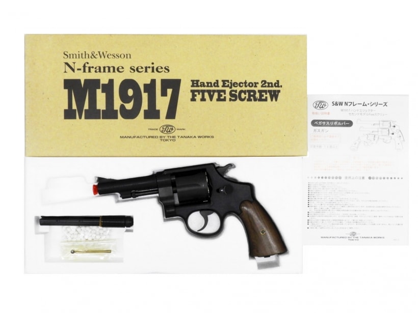 [タナカ] S&W M1917.455 HE2 4インチ 木製グリップ (中古)