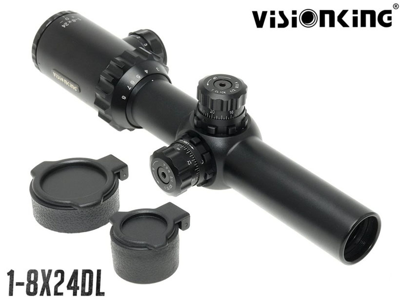 [VISIONKING] イルミネーション CQBスコープ 1-8x24DL ミディアム 1倍～ ピカティニー Φ30mm イルミネーション (中古)