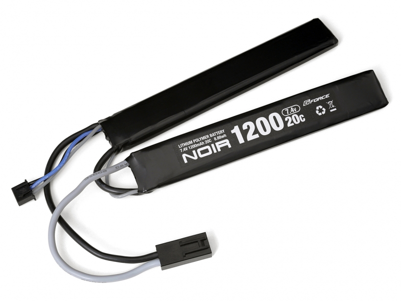 [GFORCE] LiPoバッテリー 7.4V 1200mAh 20C セパレートタイプ ミニコネクタ サドルパック Noir LiPo GFG902 (新品取寄)