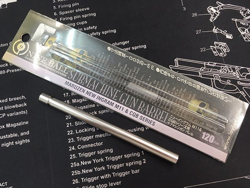 [LayLax] マルゼン ニューイングラムM11&CQB用 マシンガンバレル 120mm (未使用)