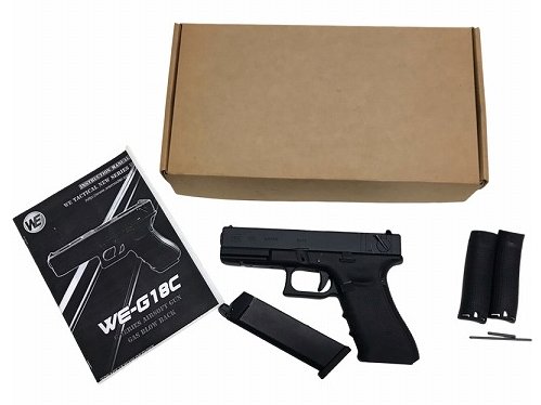 [WE] グロック18C BK アルミスライド WE-G18C ガスブローバック (中古)