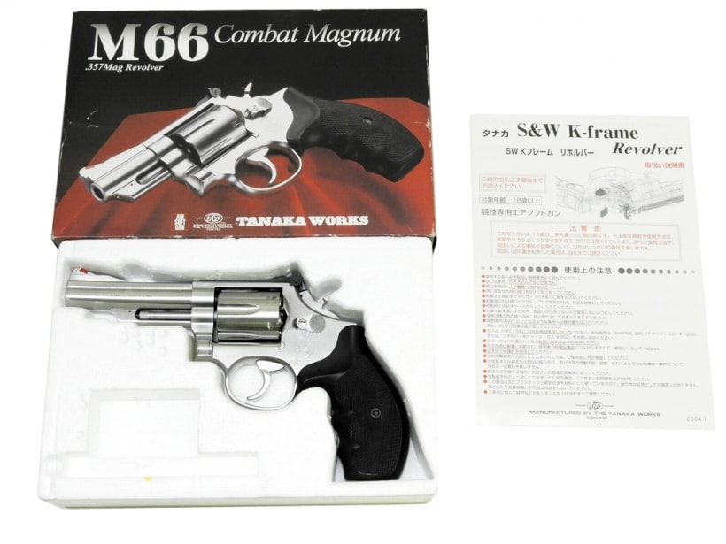 [タナカ] S&W M66 コンバットマグナム 4インチ グリップ交換 (中古)