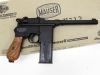 [マルシン] モーゼル M712 ブローバックmaxi8 ブラックHW 木製グリップカスタム 刻印ホワイト (中古)