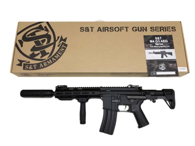 [S&T] M4 URX4 M-LOK SD PDW-M チャレンジャーライン G3 電動ガン AACサイレンサー＆ハイダーカスタム (中古)