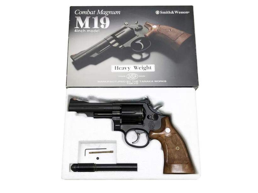 [タナカ] S&W M19 4インチ HW ガスガン 旧パッケージ ペガサス ガスリボルバー (中古)