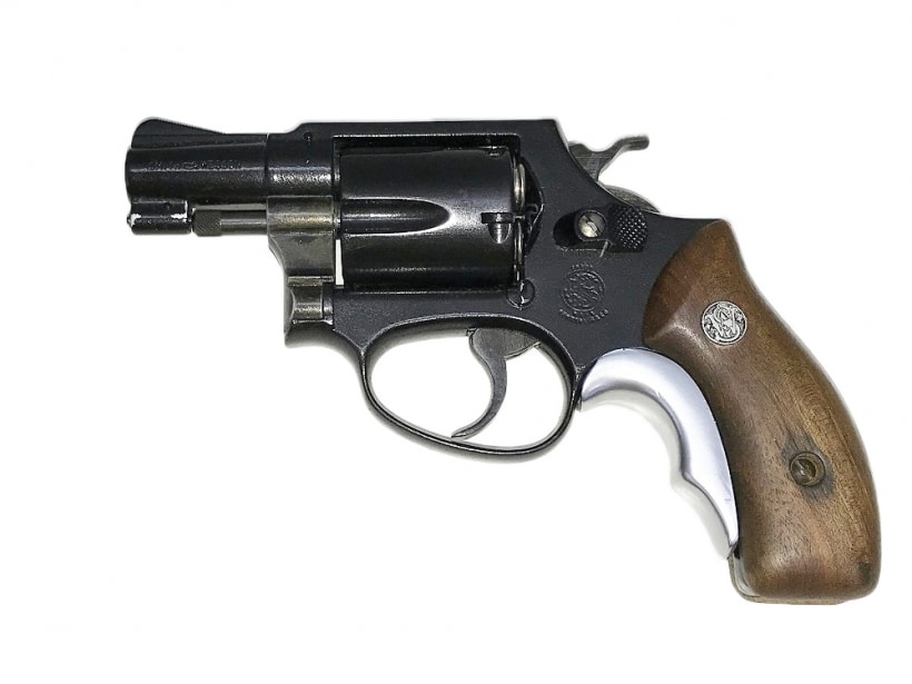 [コクサイ] S&W M36 2インチ 発火モデルガン 塗装&木製グリップカスタム (中古)