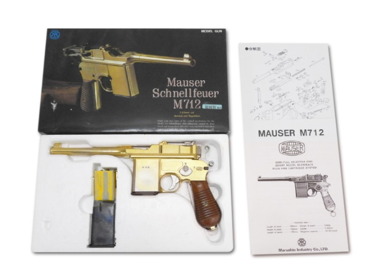 マルシン] モーゼル Schnellfeuer M712 徳國製刻印 金属モデルガン 木製グリップ 取説コピー (中古)｜エアガン.jp