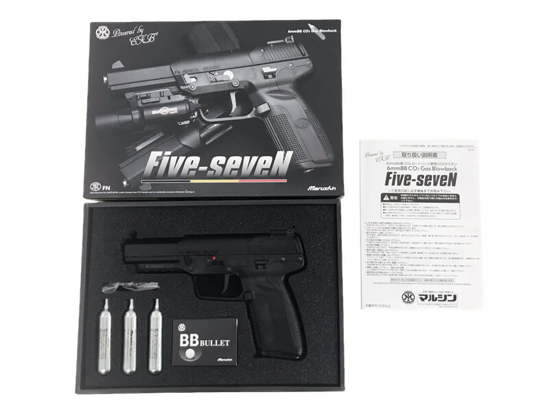 [マルシン] Five-seveN EXB2 Co2 Ver.2 6mmBB GBB アルミピストン仕様 オールブラック (中古)