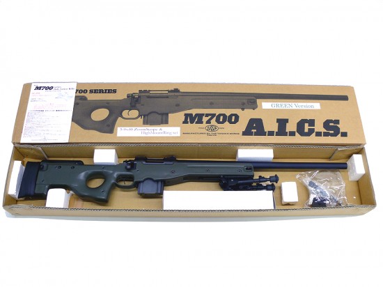 [タナカ] M700 A.I.C.S. グリーンver 3-9×40ズームスコープ&ハイマウントセット 限定品 (中古)