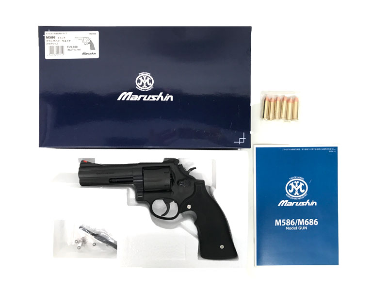 マルシン] S&W M586 4インチ DAVISタイププラグリップ 発火モデルガン 完成品 ブラックHW (新品)｜エアガン.jp