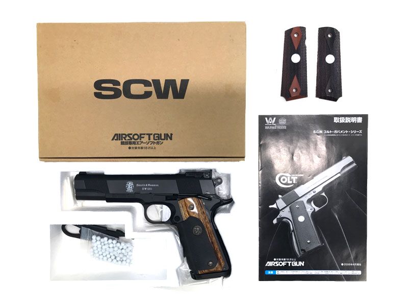 WA] SCW S&W SW1911 DK バージョン3 オールブラック ガスブローバック グリップカスタム (中古)｜エアガン.jp