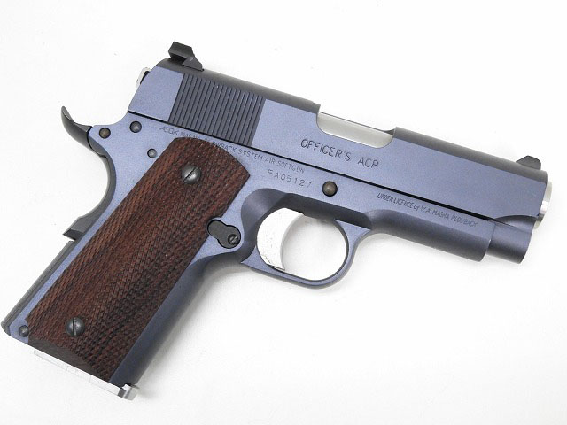 MGC/WA] オフィサーズ ACP.45 メタルチャンバー 木製グリップ ブルー 