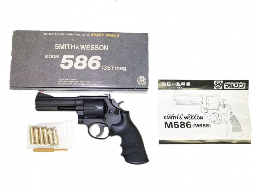 マルシン] S&W M586 .357マグナム 4インチ HW 発火モデルガン HOGUE製 